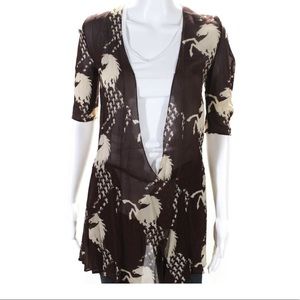 SUPER RARE CHLOE BROWN CHIFFON HORSE PRINT TOP BY STELLA MCCARTNEY 36